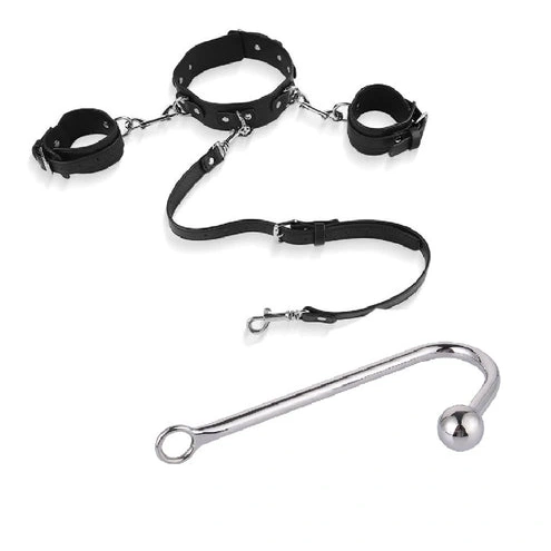 and with 5334 Cuffs Beaded Elegant Anal Hook Collar 0108